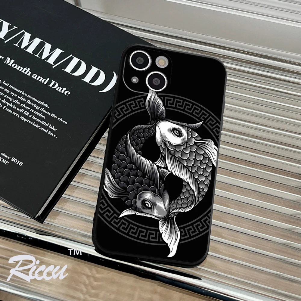 Per Iphone 14 In Bianco E Nero Yin Yang Koi Fish Custodia Per Telefono Iphone 14 11 12 Pro 8 7 Plus X 13 Pro Max Se20 6 Plus Xr Xs 13 Cover