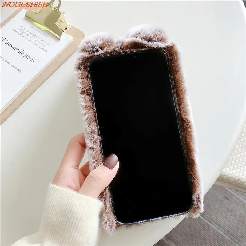 Luxurious Soft Plush Warm Winter Furry Rabbit Bunny Fur Phone Case Cover