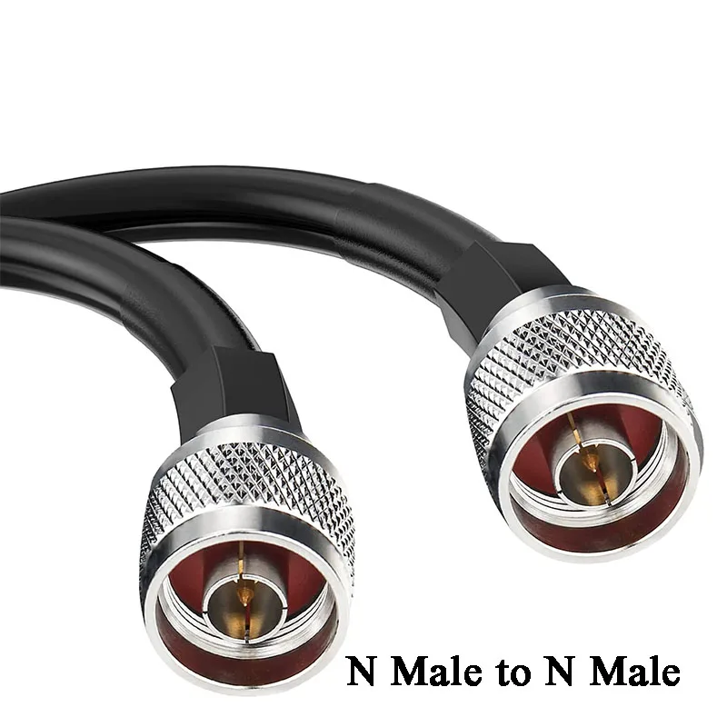 Coax Extension Cable(50Ohm) N Male to N Male Low Loss Coaxial Cable for 3G/4G/5G/LTE/GPS/WiFi/RF/Ham/Radio Antenna 1 meter/3.2ft low insertion loss 5 2400mhz zinc 8 way satellite signal splitter tv signal satellite tv antenna rf coaxial cable splitter