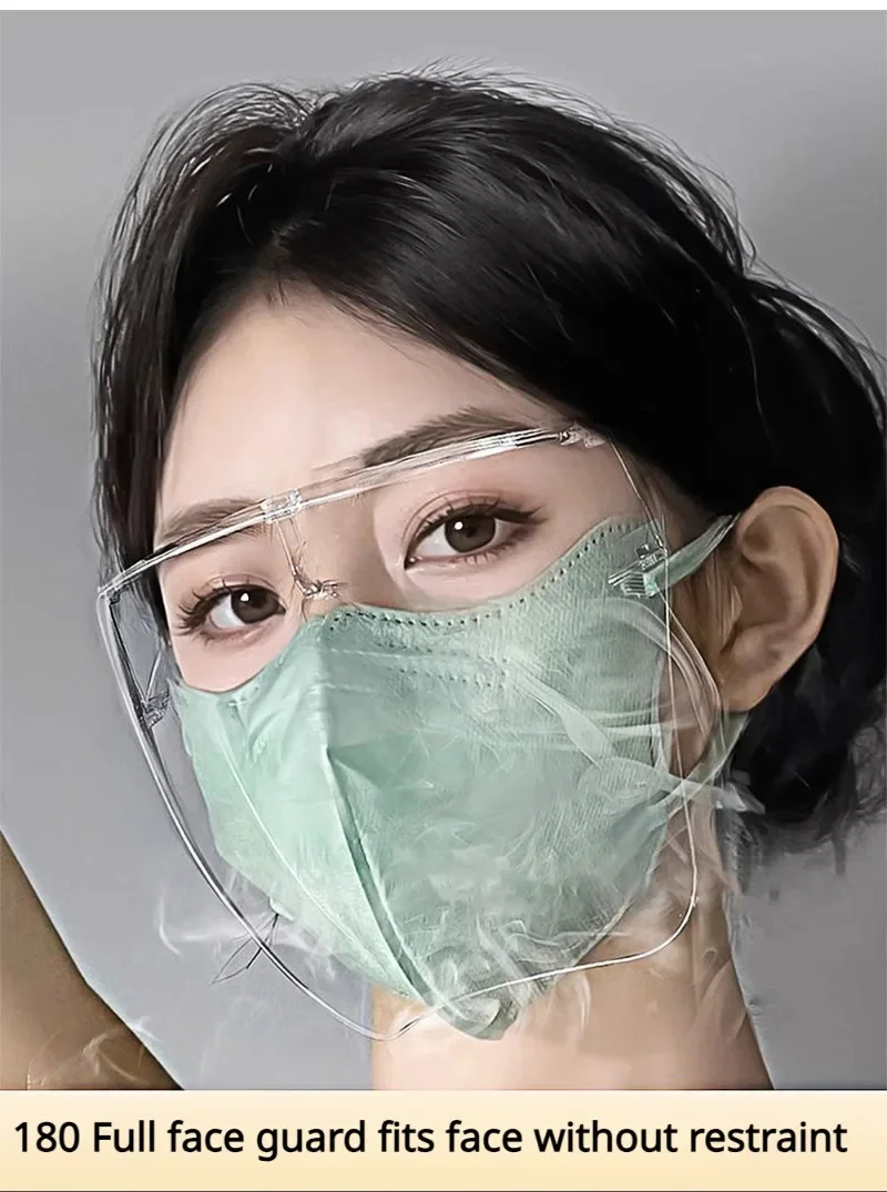1Pcs Nail Art Tools Hd transparent anti-fog anti-splash Protective Mask full face mask transparent acrylic head mask nail salon face guard screen