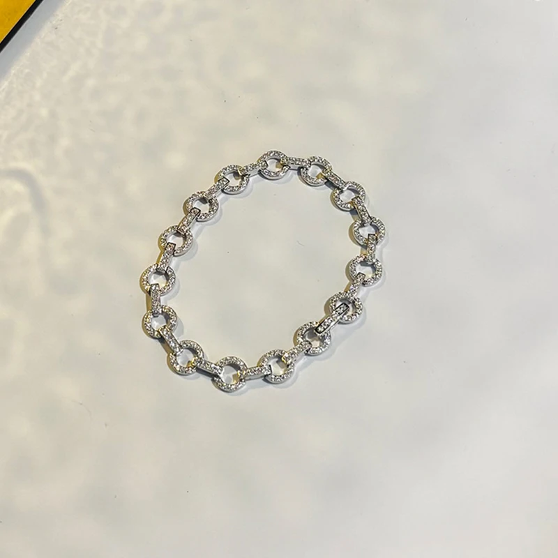 EWYA 2025 Original Full Moissanite Tennis Bracelet for Woman Man 925 Silver Pass Diamond Tester Link Chain Bracelets 14-20cm