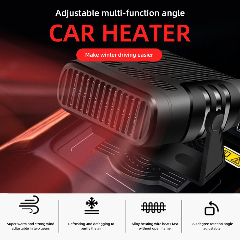 

Car Heater 12V/24V 120W 200W Portable Car Heater Fan Electric Heating Cooling Auto Windshield Defroster Car Anti-Fog Heater