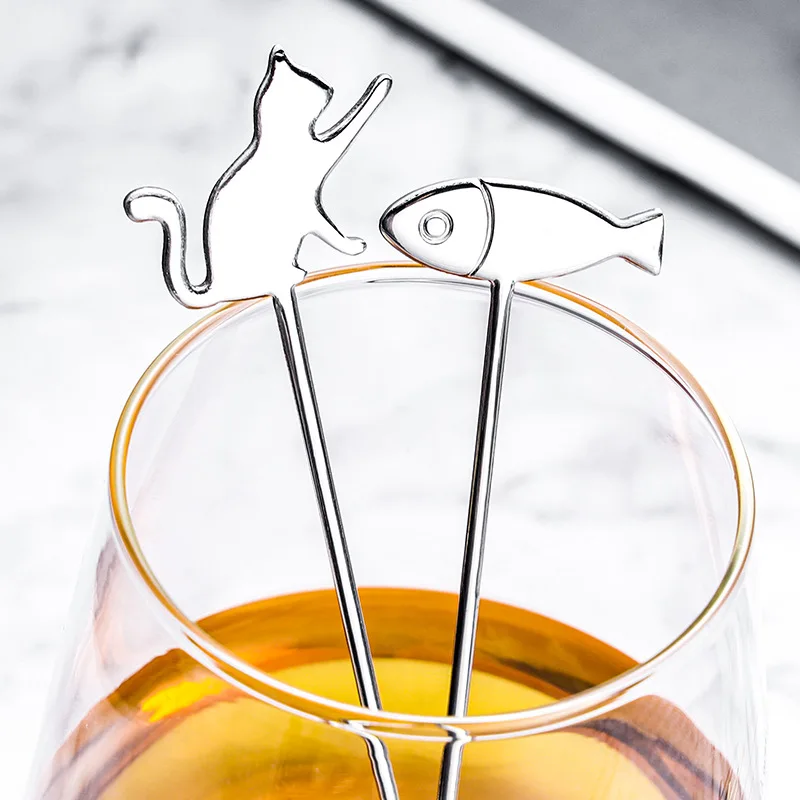 Coffee Spoon Lovely Cat Shape Teaspoon Dessert Snack Scoop Ice Cream Mini Spoons Kitchen Tools Tableware 304 Metal
