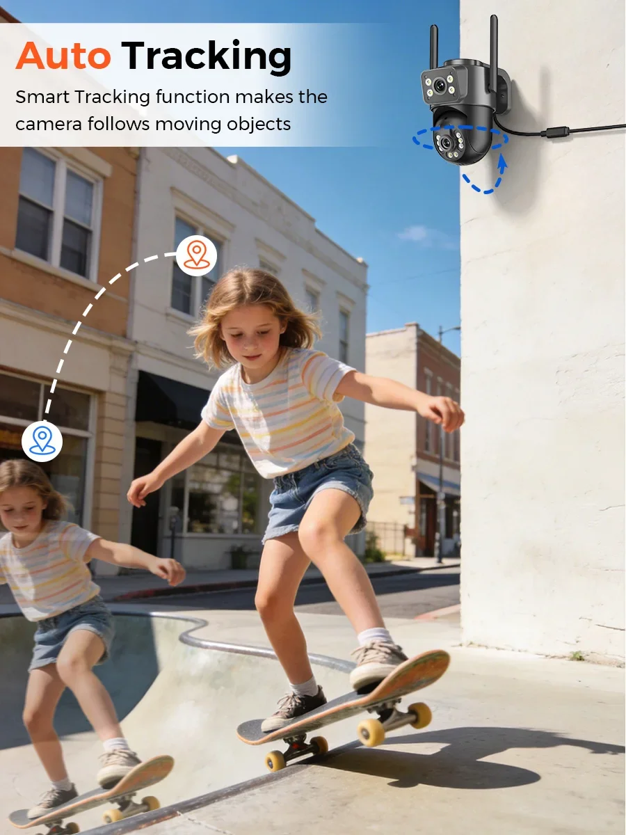 BESDER 5K 10MP PTZ Wifi Camera AI Auto Tracking 5G Dual Band Outdoor Dual Lens 8MP 4K CCTV Security IP Camera Wifi6 Cam Audio 6