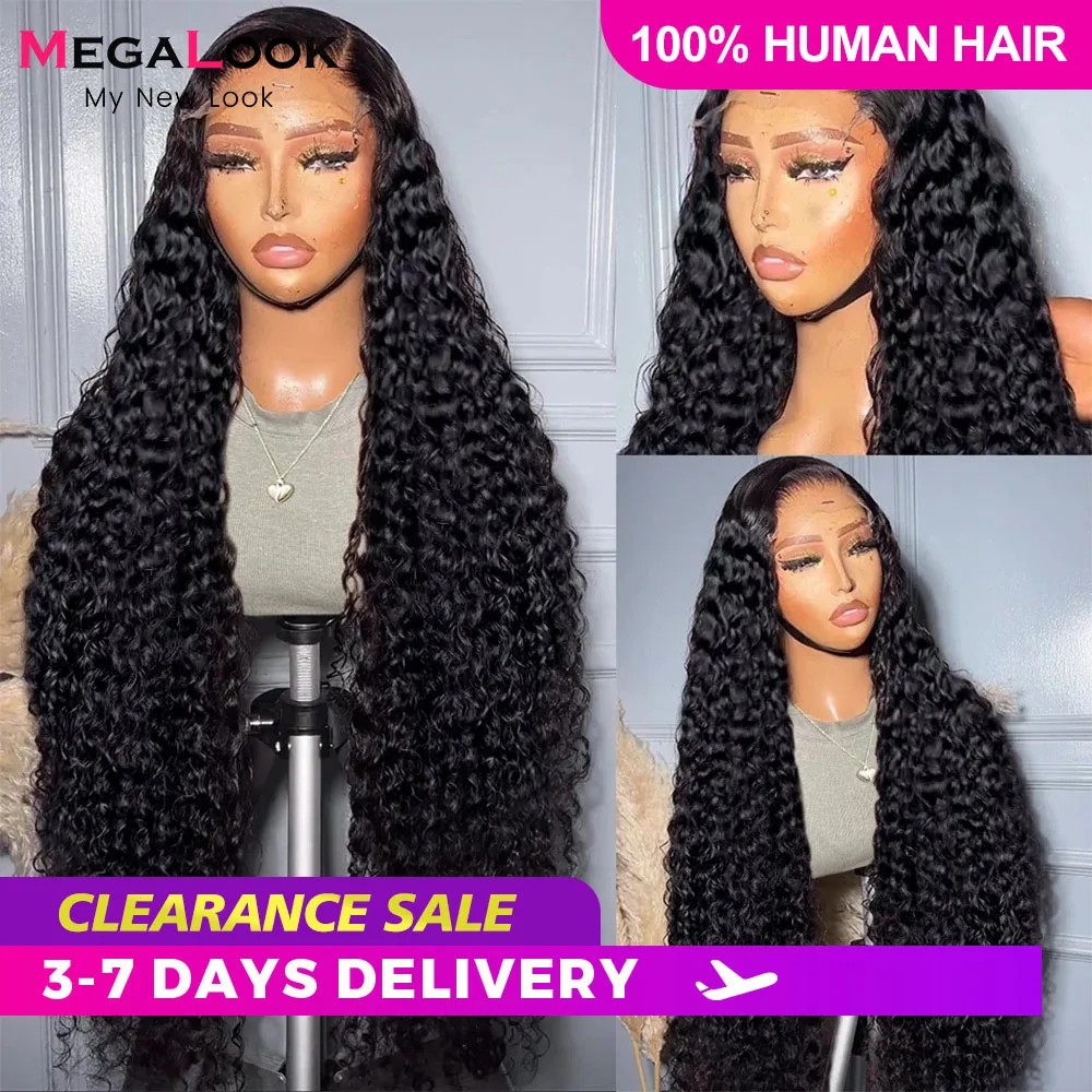 

Deep Wave Wig 13x4 Transparent HD Lace Frontal Wig Peruvian Wigs For Black Women Remy Hair Preplucked 180 Density Brazilian