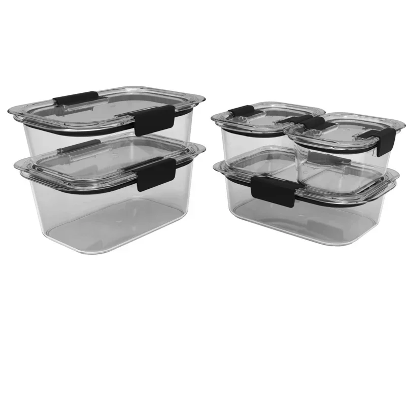 

Rubbermaid Brilliance®Набор из 10 штук, прозрачные герметичные контейнеры для хранения пищевых продуктов