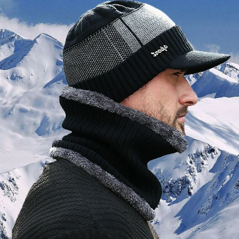 Berretto da sci Sciarpa Set Skullies Berretti Cappello Inverno