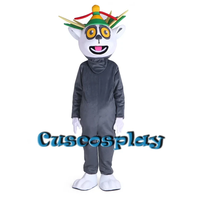 Adult Madagascar King Julian Lemur cartoon Mascot Costume Mascotte  Christmas carvinal party for Halloween event