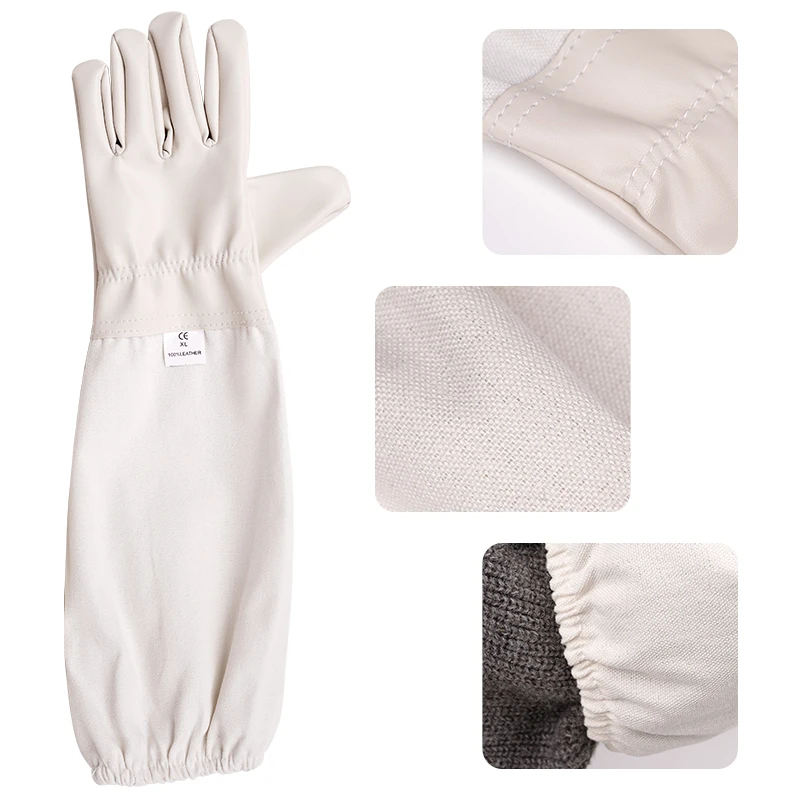 Beekeeper Prevent Beehive Tools Stab Resistant Gloves Beekeeper Gloves Protective Sleeves Professional Anti Bee for Apiculture