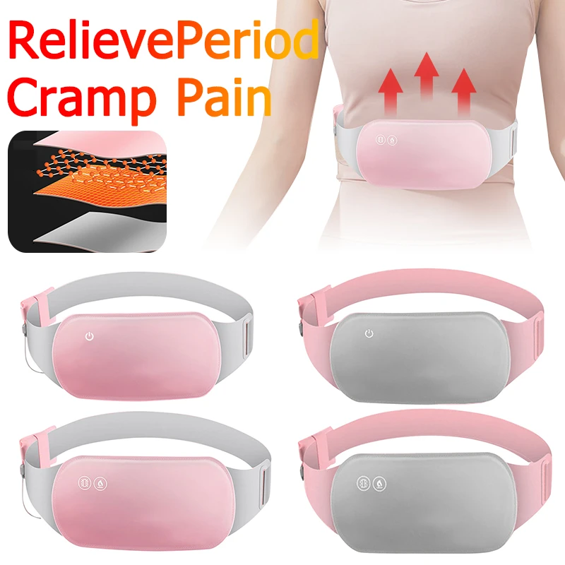 Relieve Period Cramp Pain Heating Warm Belt Heating Uterus Vibrating
