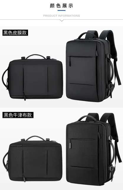 Mochila expandible de gran capacidad para hombre, bolsa para ordenador  portátil con carga USB, resistente al agua, para viaje de negocios, bolsas  de equipaje - AliExpress