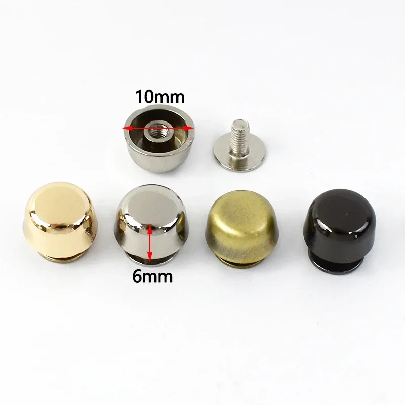 20pcs Mushroom Rivets Silver Black - 12mm Leather Craft Rivets Studs For Belts Wallets Bags DIY Projects