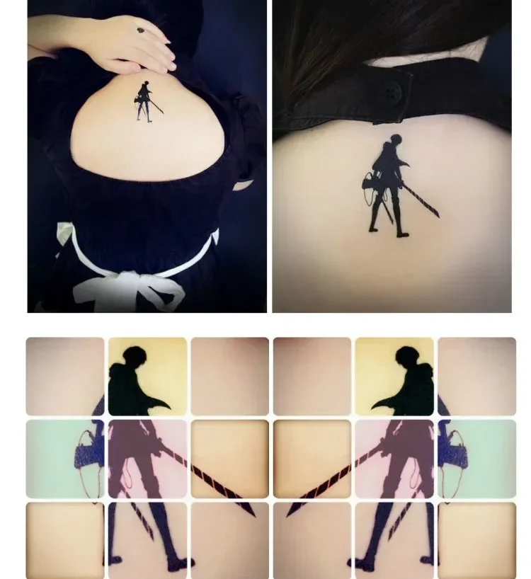 Anime Attack on Titan Temporary Tattoo Cosplay Costumes Fake Tattoo Sticker Waterproof Cartoon Body Arm Art Decal