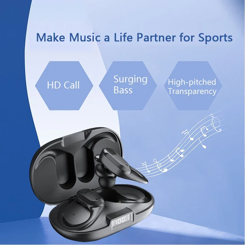 

Bluetooth Earphones Wireless Sports Waterproof Headphones HIFI Stereo Earphones In-Ear Hook Headset with Bass Wireless Earphone