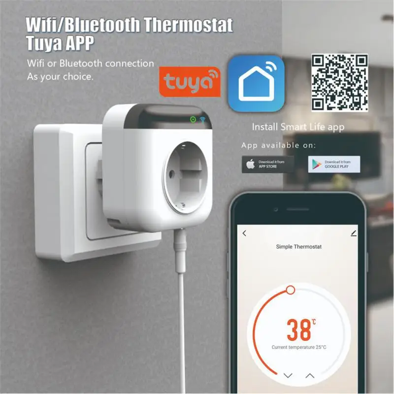 Tuya Thermostatic Socket Smart WiFi and bluetooth - Plug and Play