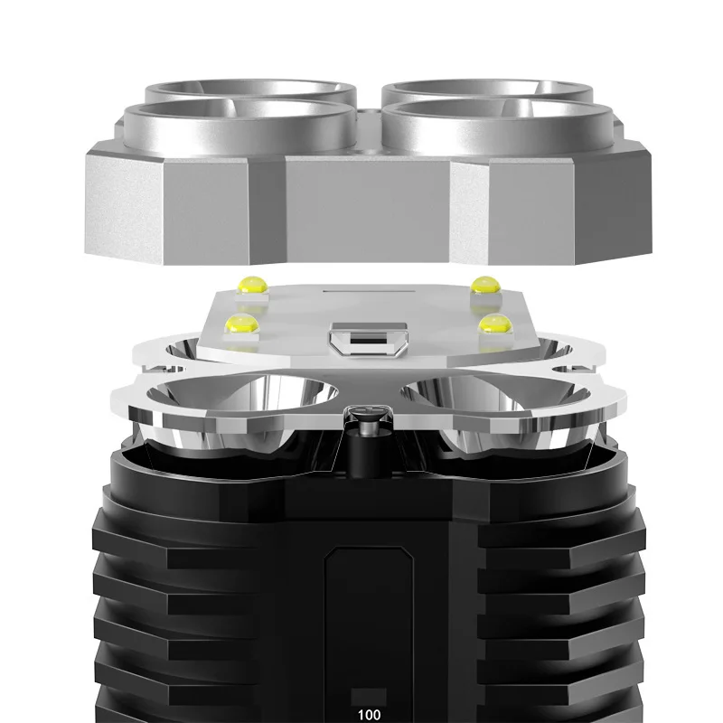 1pcs New outdoor led portable household USB rechargeable flashlight cob side light multi-function glare flashlight flash light