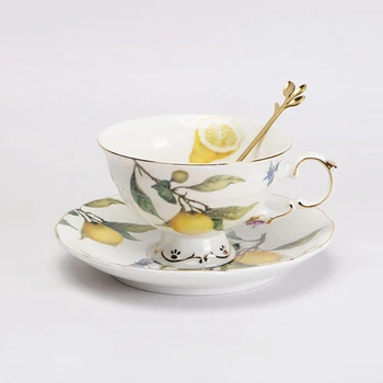 European Lemon Pattern Ceramic Dinner & Fruit Plate Set 1