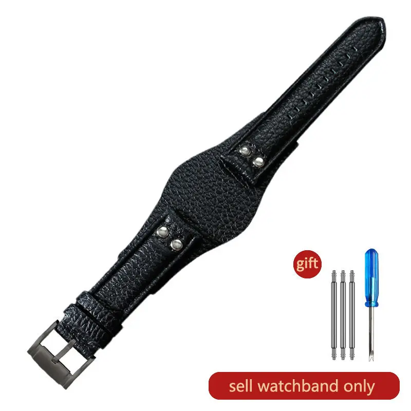 Breathable Skin Friendly Genuine Cowhide Leather Watchband – Waterproof 22mm Strap