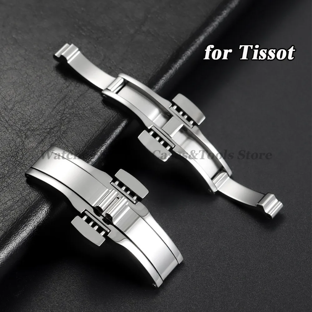 Solid Stainless Steel Watchband Clasp for Tissot 1853 T035617 T035439 Buckle Double Press Watch Strap Butterfly Buckle Accessory