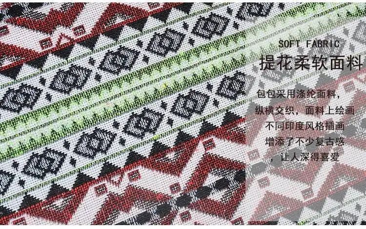 Trendy Große Kapazität Casual Persönlichkeit Kordelzug Persönlichkeit Geometrische Muster frauen Tasche Nationalen Exotischen Stil Rucksack – Detail 7