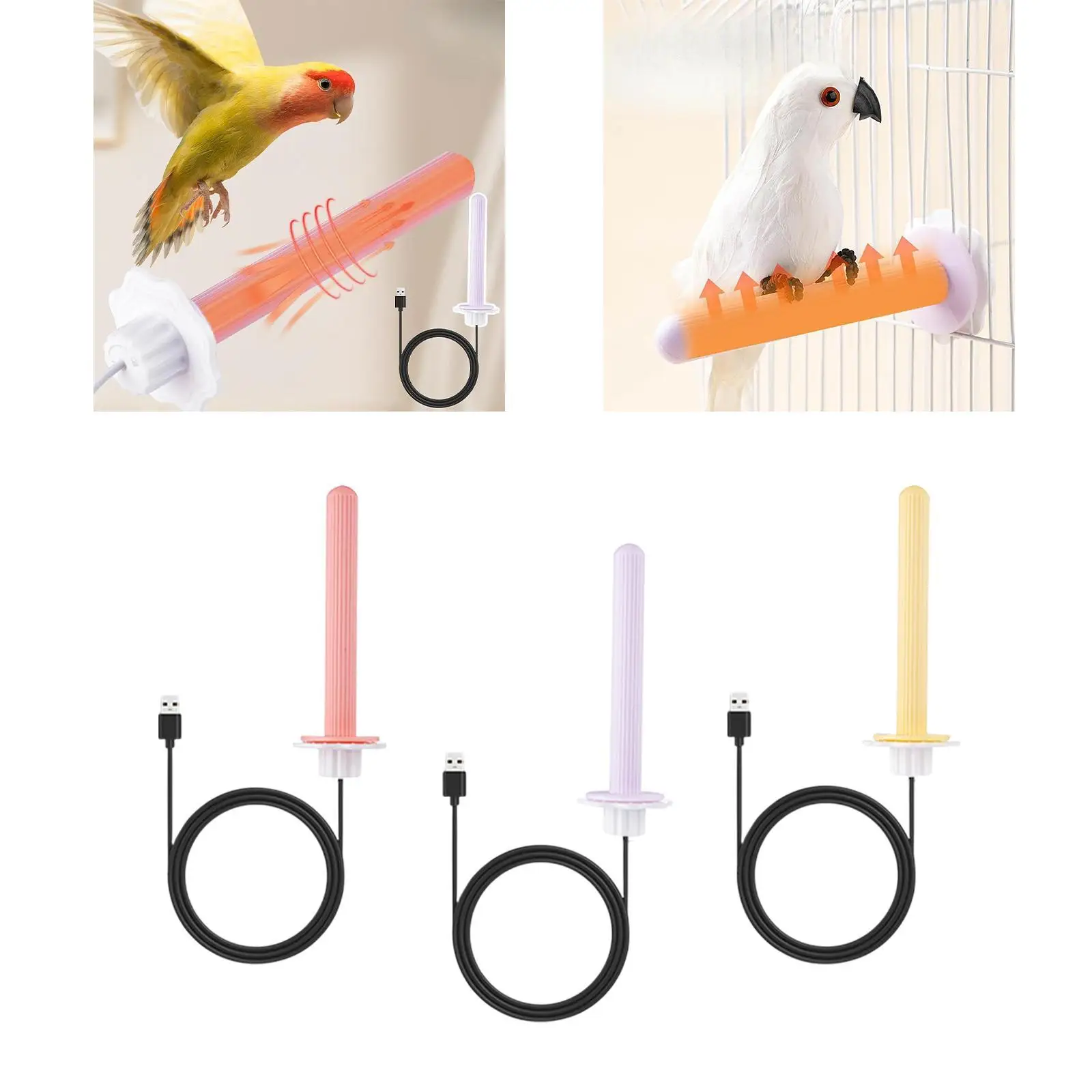 Heating Bird Perch Bird Stand Bar, Exercise Toys Bird Cage Accessory, Bird