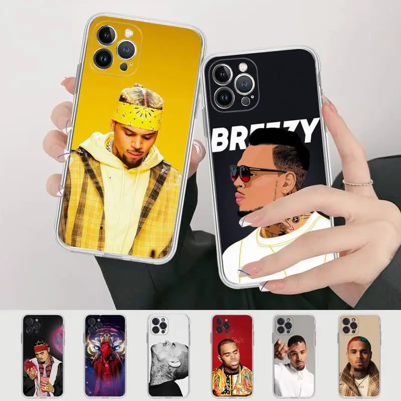 Chris Brown Phone Case Silicone Soft for iphone 14 13 12 11 Pro Mini XS
