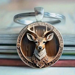 Charming Deer Head Keychain - Festive Accessory & ID Holder (1pc)