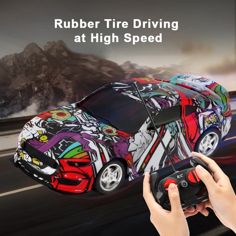 

Rc Car 1:24 Graffiti Remote Control Car 8km/h Drift Sports Car 2.4G Wireless Remote Control Car Toy Children Birthday Gift
