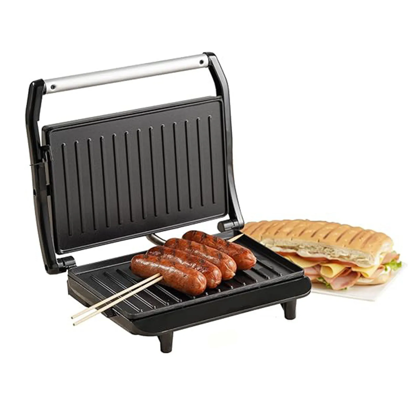 Electric Steak Griddle Grill Double Sided Fast Heating Aluminum Electric Panini Press Grill for Sandwich Breakfast 110V-120V US