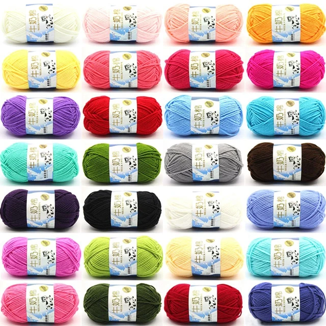 50g/Set 4ply Milk Cotton Knitting Wool Yarn Needlework Dyed Lanas For  Crochet Craft Sweater Hat Dolls At Low Price 32colors