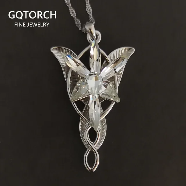 Collier Arwen en argent Sterling 925 pour femme, accessoire tendance, princesse féerique, étoile du crépuscule, chaîne de chandail 1