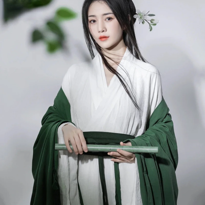 ancient han dynasty hanfu dance costumes woman men chinese traditional swordsman dress cosplay stage costume classical clothing Green Hanfu Dress for Women Tang Suit Ancient Costume Tang Dynasty Fairy Folk Dance Costumes Cosplay Dress Swordsman Clothing