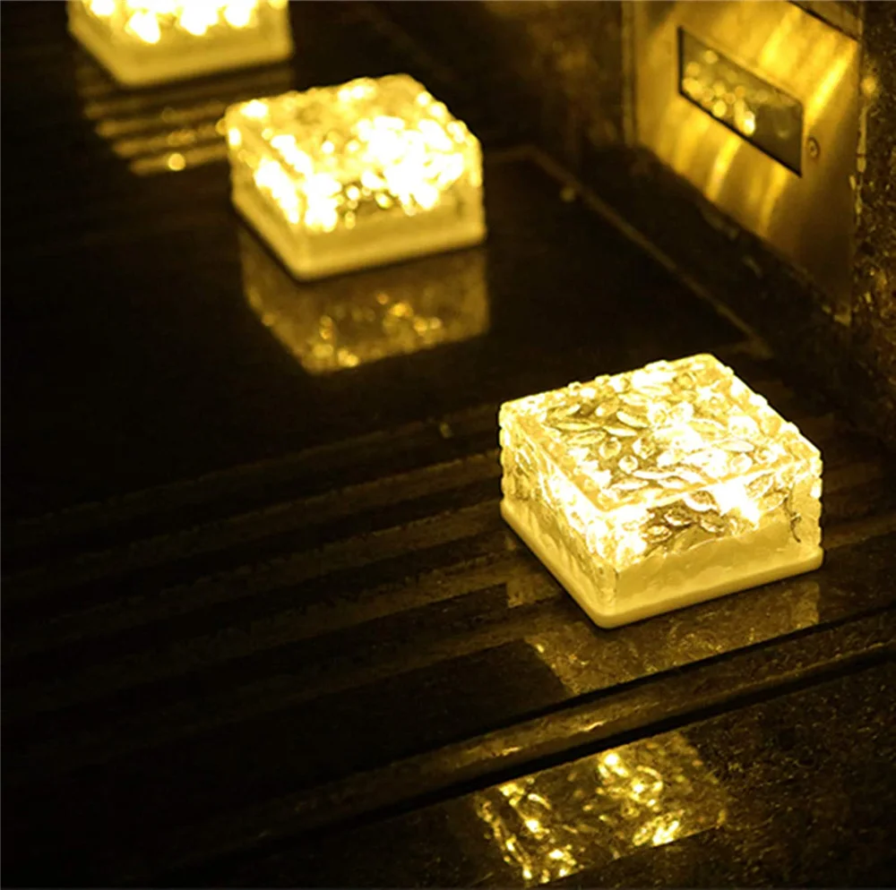 Description Picture 3 of itemSolar Outdoor Light Landscape Path Ground Brick Sunlight Waterproof Garden Courtyard Pathway Christmas Ice Rock Cube Solar Lamp
