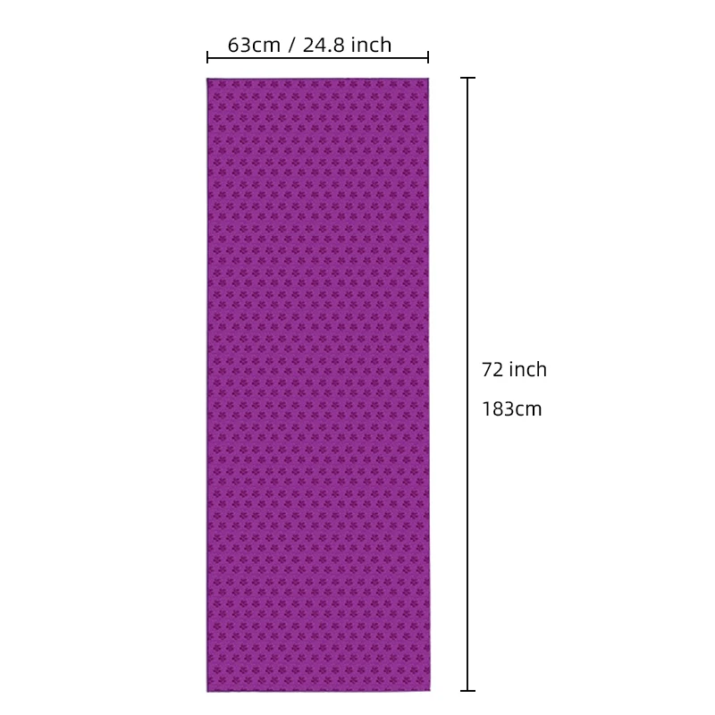 Non-Slip Thickened Terry Cloth Yoga Towel with Grip Points
