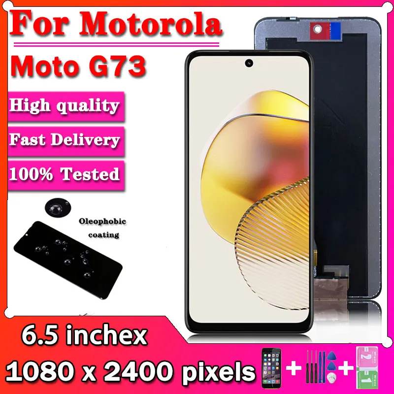 

ЖК-дисплей 6,5 "для Motorola Moto G73 с сенсорным экраном, дигитайзер сенсорного экрана в сборе, замена для Moto G73, ЖК-экран