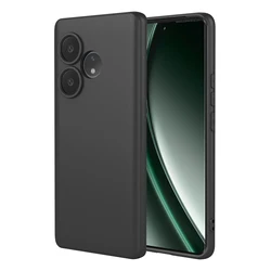 Liquid Silicone Rugged Armor Case with Microfiber Lining for Realme GT 6T 5G (Black)
