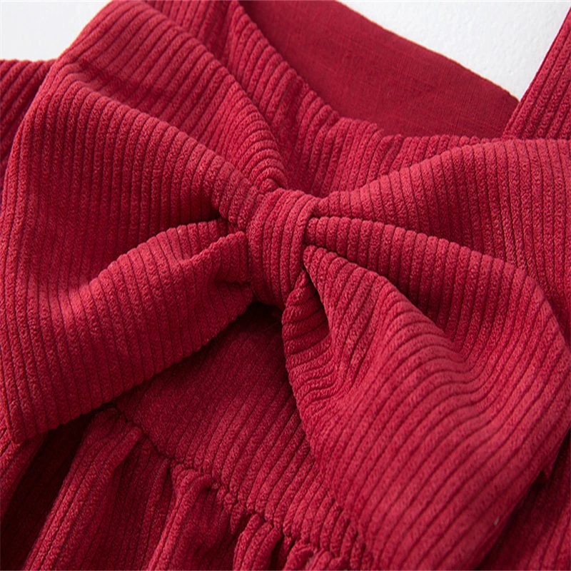2023 Girls Corduroy Dress Autumn Winter New Casual Korean Baby Sling Princess Dress Children Skirt