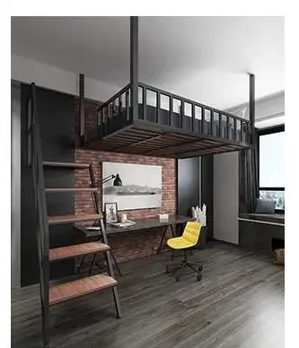 Ironwork hammock small family loft bed hanging wall bed hanging creative space-saving multi-functional elevated