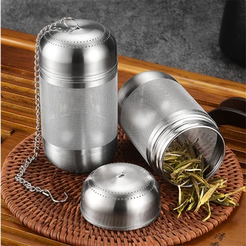 Colador de té de acero inoxidable, Infusor de té, hojas de té, Bola de condimento de especias, tetera, filtro de café de malla fina