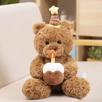 35cm Cute Birthday Hat Teddy Bear Stuffed Toy for Girlfriend Valentine's