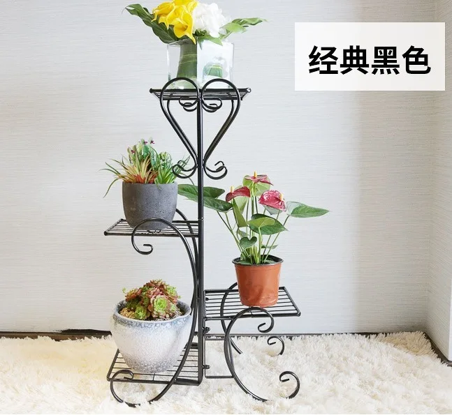 4Layer Floor Iron Balcony Green Pineapple Flower Rack Indoor Flower Rack Living Room Floor To Pot