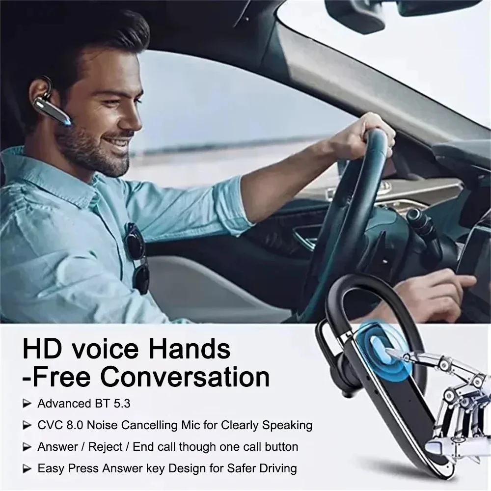 Wireless Bluetooth Headphones With Microphon Earphone ENC Noise Cancelling Handsfree Talking Headset Busines Auriculares Driving 6