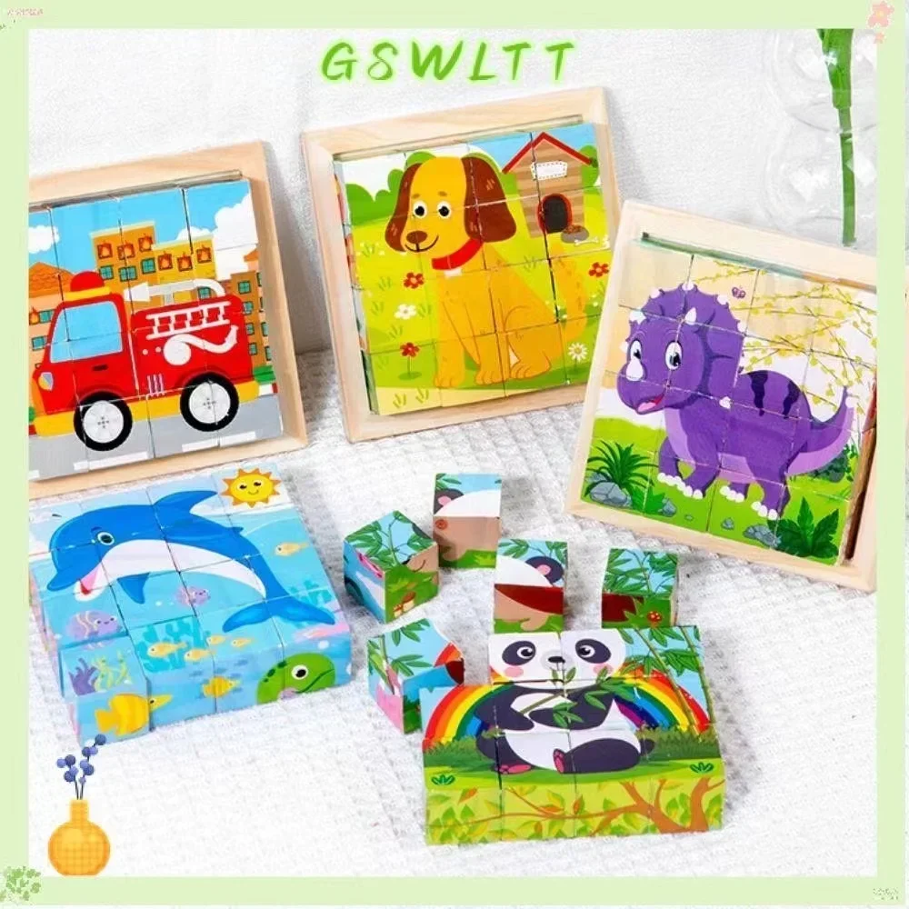 Wooden Puzzle Toys Educational Puzzles Wooden Game Board Toys A Set Of Six-Sided 3D Cube Puzzle Tray Wooden Children's Storage Toys Children's Educational Toys Fun Game