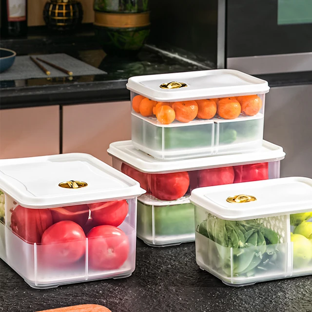 New Kitchen Storage Box Food Vegetable Storage Container PP fresh-keeping Storage  Organizer Refrigerator Storage Box with Lid 5L - AliExpress