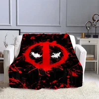MINISO Marvel Deadpool Pattern Blanket Warm Soft Fluffy Kids and Adult Sofa Bed Throw Blanket Outdoor Travel Camping Sheet Gift 2
