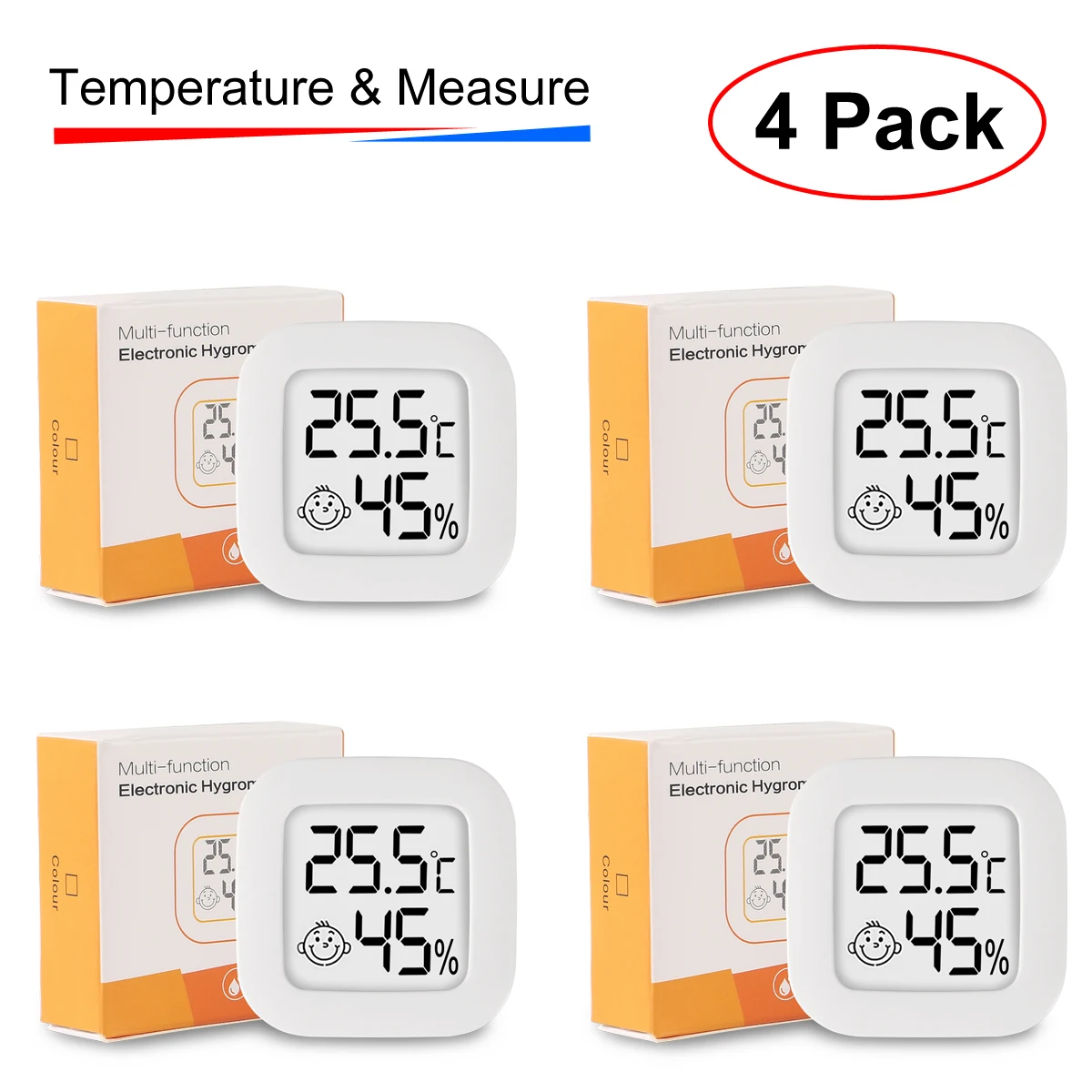 Thermometer Hygrometer Digital Thermometer Temperature and Humidity Meter Hygrometer Thermometer 4pcs Digital Thermometer Hygrometer Indoor Mini Temperature LCD Electronic Monitor Hygrometer Outdoor Room Baby