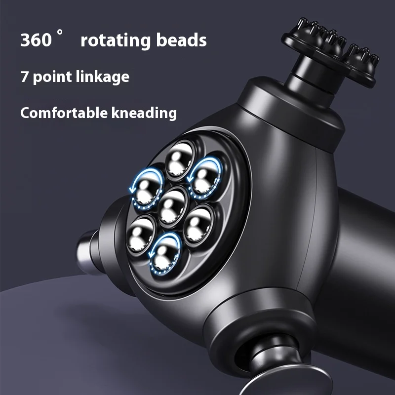 Three Heads High Frequency Electric Massage Gun Magnetic Bead Abdominal Massager Muscle Relax Whole Body Muscle Mini Massage Gun