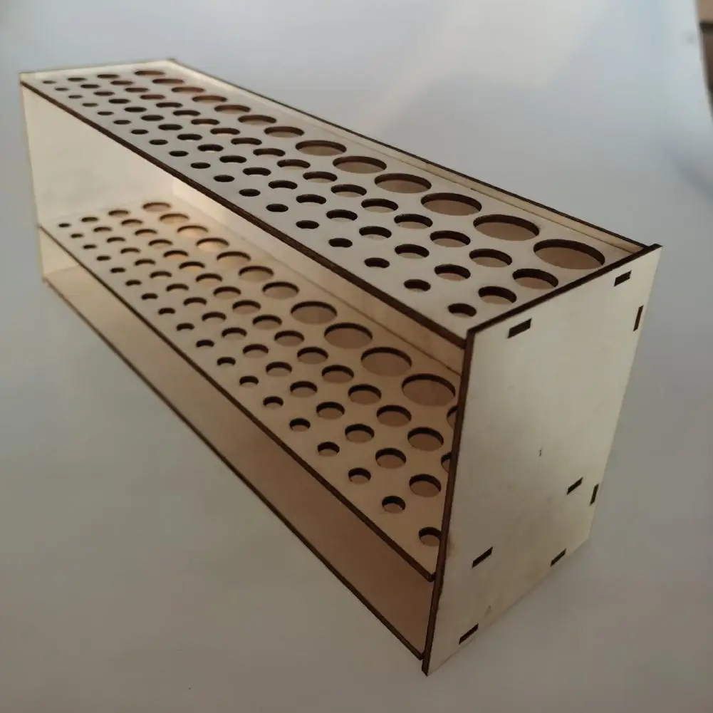 Paintbrush holder, Wall-mounted Wooden 67 Holes Makeup Artist Paint Brush Holder Wear-resistant Pencil Display Stand Art Supplies