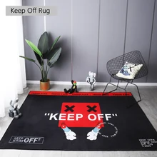 Keep Off White and Black Carpet Area Rug for Living Room Fashion Bedroom Hallway Kids Room Trendy Lint-free Floor Mat Anti-slip