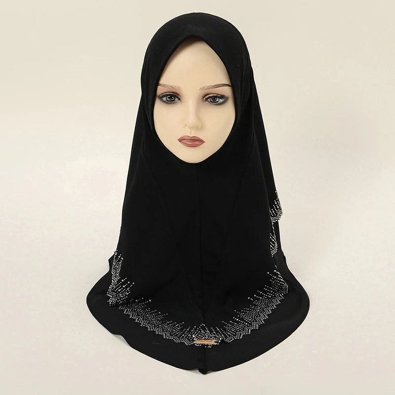 thumbnail image 1 of Hijab instantáneo para mujeres musulmanas, gorro de quimioterapia de cobertura total, bufanda de una pieza, chal, velo, turbante islámico para Ramadán Khimar, 1 of 5
